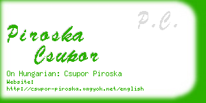 piroska csupor business card